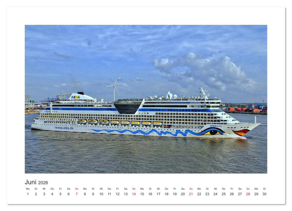 Kreuzfahrtschiffe Kurs Hamburg 2026 (CALVENDO Wandkalender 2026)