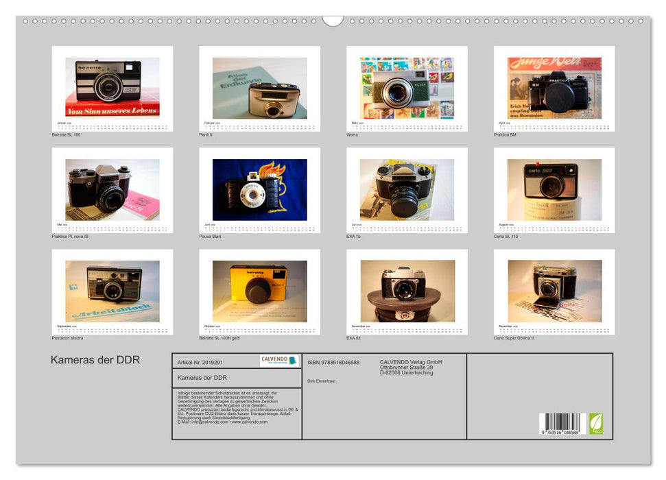 Kameras der DDR (CALVENDO Wandkalender 2026)