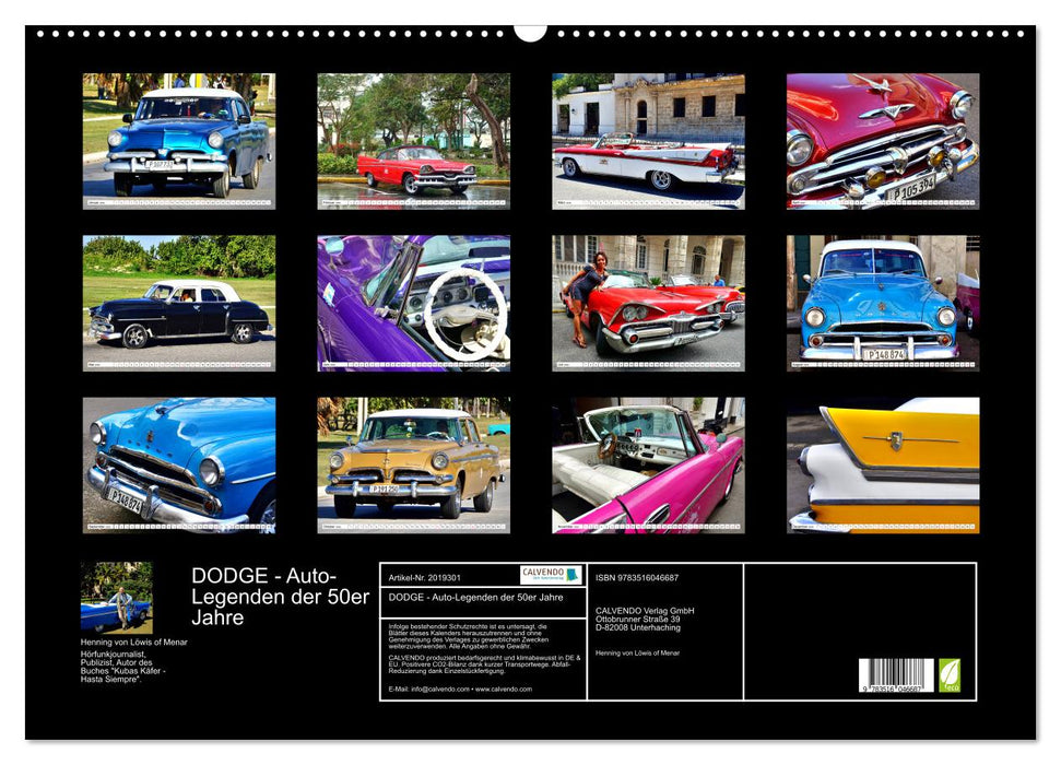 DODGE - Auto-Legenden der 50er Jahre (CALVENDO Wandkalender 2026)