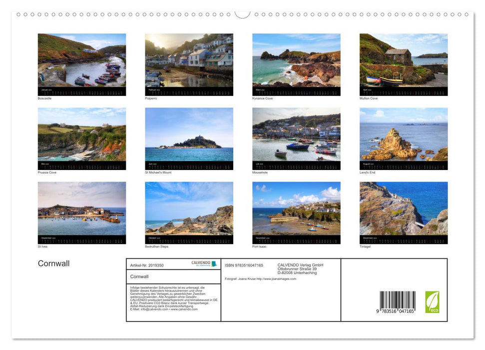 Cornwall (CALVENDO Premium Wandkalender 2026)