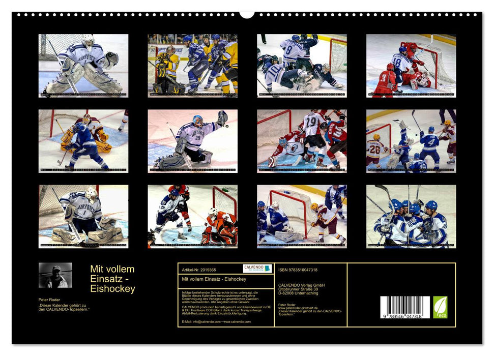 Mit vollem Einsatz - Eishockey (CALVENDO Premium Wandkalender 2026)