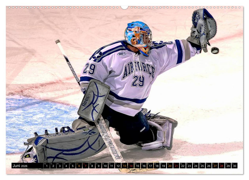 Mit vollem Einsatz - Eishockey (CALVENDO Premium Wandkalender 2026)