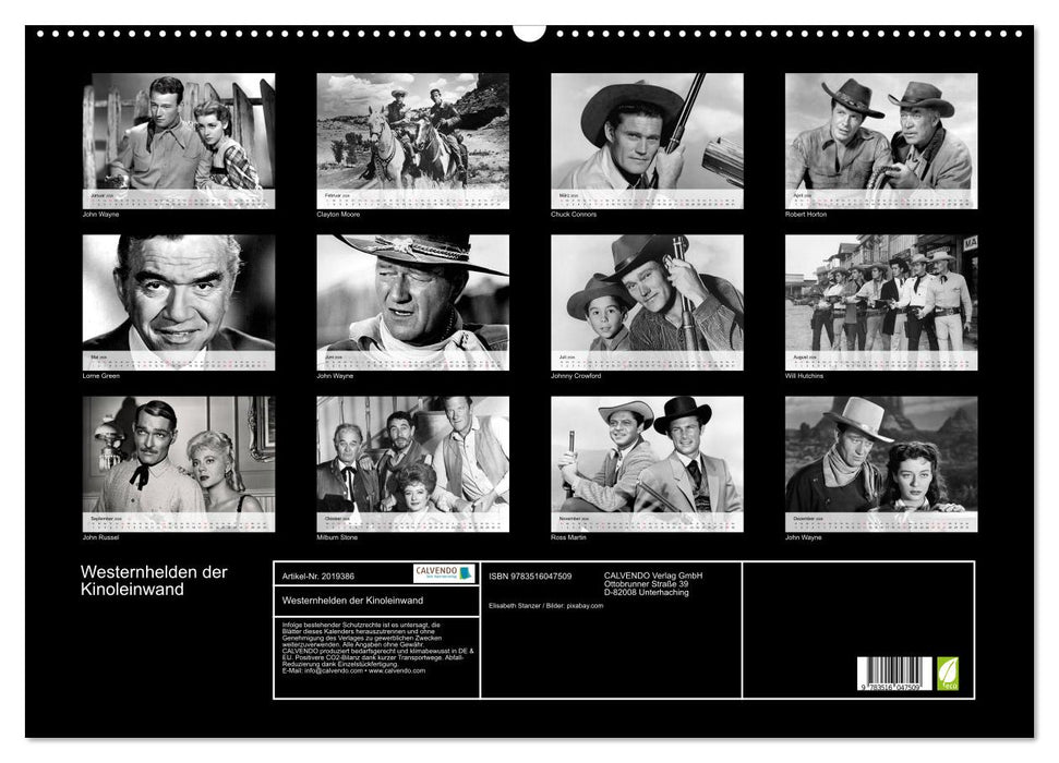 Westernhelden der Kinoleinwand (CALVENDO Wandkalender 2026)