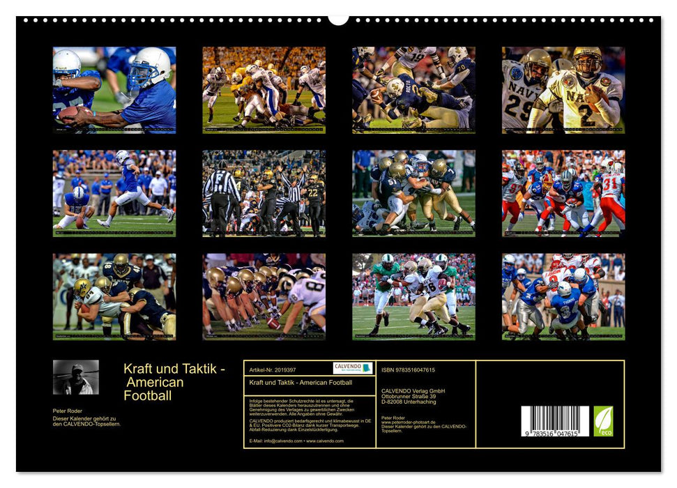 Kraft und Taktik - American Football (CALVENDO Premium Wandkalender 2026)