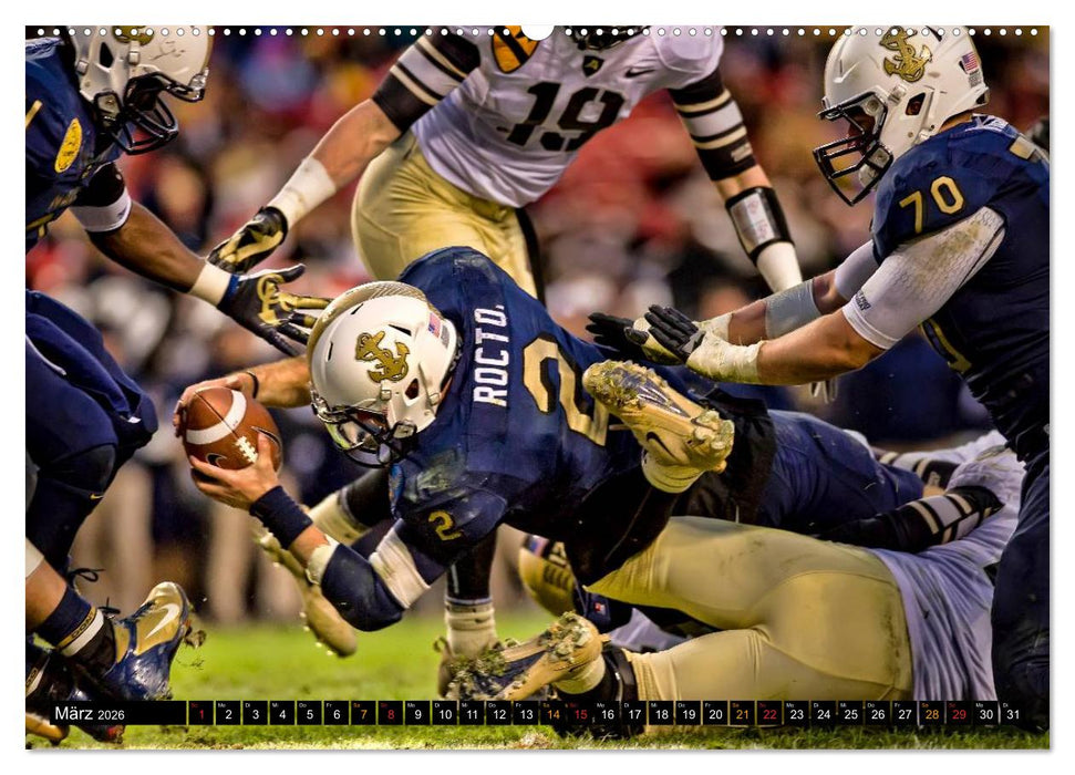 Kraft und Taktik - American Football (CALVENDO Premium Wandkalender 2026)