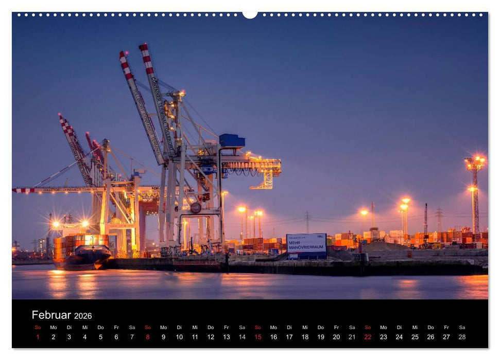 Hamburg - Lichter der Nacht (CALVENDO Premium Wandkalender 2026)