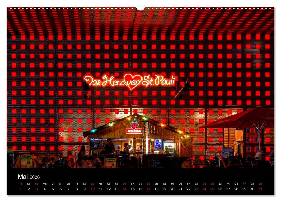 Hamburg - Lichter der Nacht (CALVENDO Premium Wandkalender 2026)