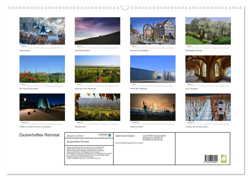 Zauberhaftes Remstal (CALVENDO Wandkalender 2026)