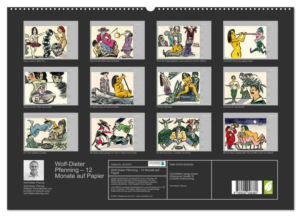 Wolf-Dieter Pfenning – 12 Monate auf Papier (CALVENDO Premium Wandkalender 2026)