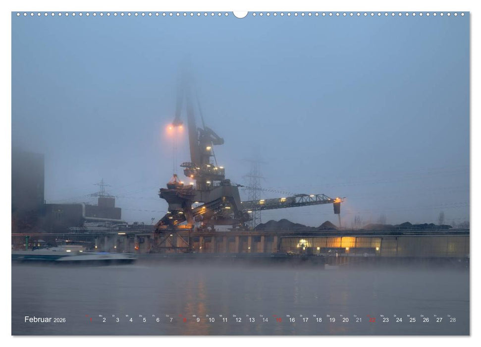 Mannheim 2026 - wenn es Nacht wird im Hafen (CALVENDO Premium Wandkalender 2026)