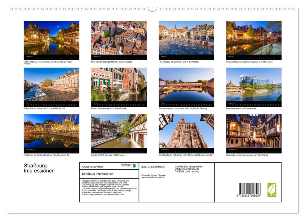 Straßburg Impressionen (CALVENDO Premium Wandkalender 2026)