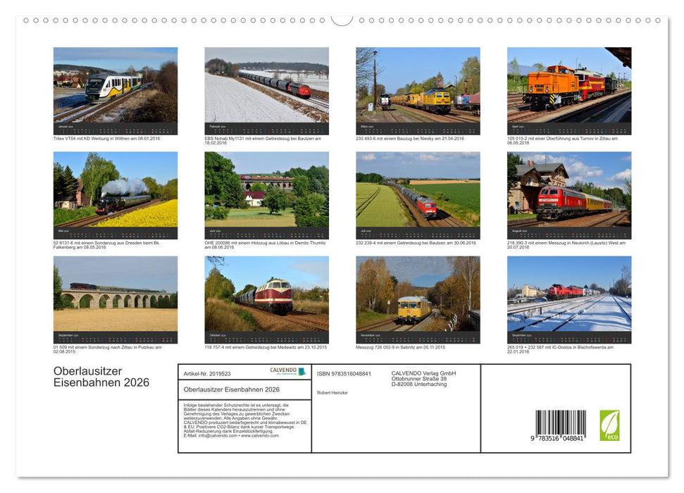 Oberlausitzer Eisenbahnen 2026 (CALVENDO Premium Wandkalender 2026)