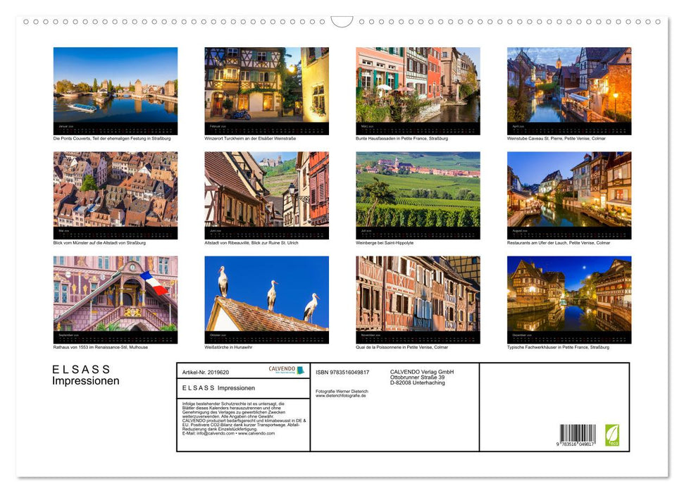 E L S A S S Impressionen (CALVENDO Wandkalender 2026)