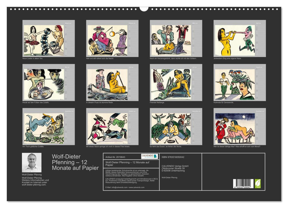 Wolf-Dieter Pfenning – 12 Monate auf Papier (CALVENDO Wandkalender 2026)