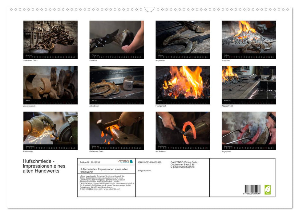 Hufschmiede - Impressionen eines alten Handwerks (CALVENDO Wandkalender 2026)