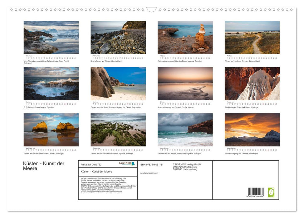 Küsten - Kunst der Meere (CALVENDO Wandkalender 2026)