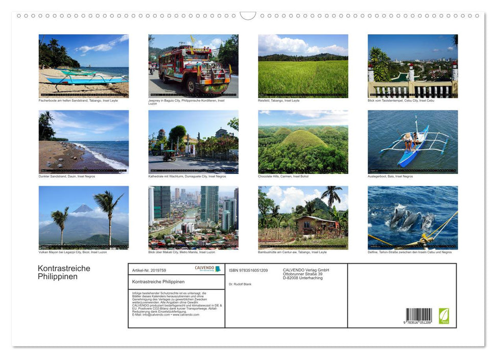 Kontrastreiche Philippinen (CALVENDO Wandkalender 2026)