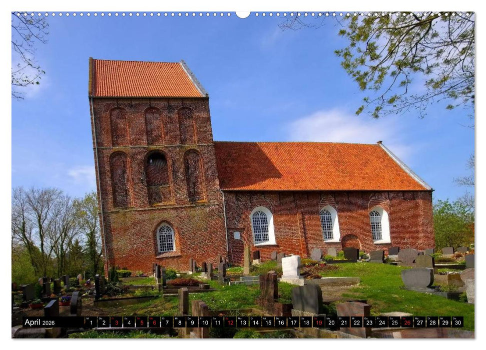 Kirchen in Ostfriesland (CALVENDO Premium Wandkalender 2026)