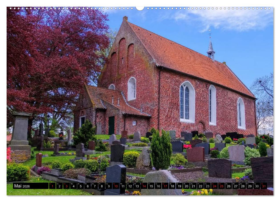 Kirchen in Ostfriesland (CALVENDO Premium Wandkalender 2026)