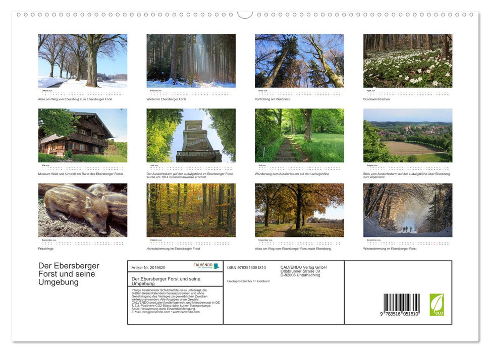 Der Ebersberger Forst und seine Umgebung (CALVENDO Premium Wandkalender 2026)