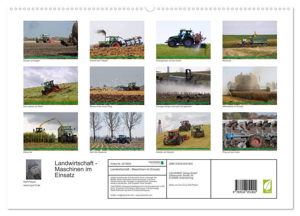 Landwirtschaft - Maschinen im Einsatz (CALVENDO Premium Wandkalender 2026)