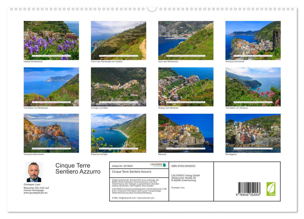 Cinque Terre Sentiero Azzurro (CALVENDO Premium Wandkalender 2026)