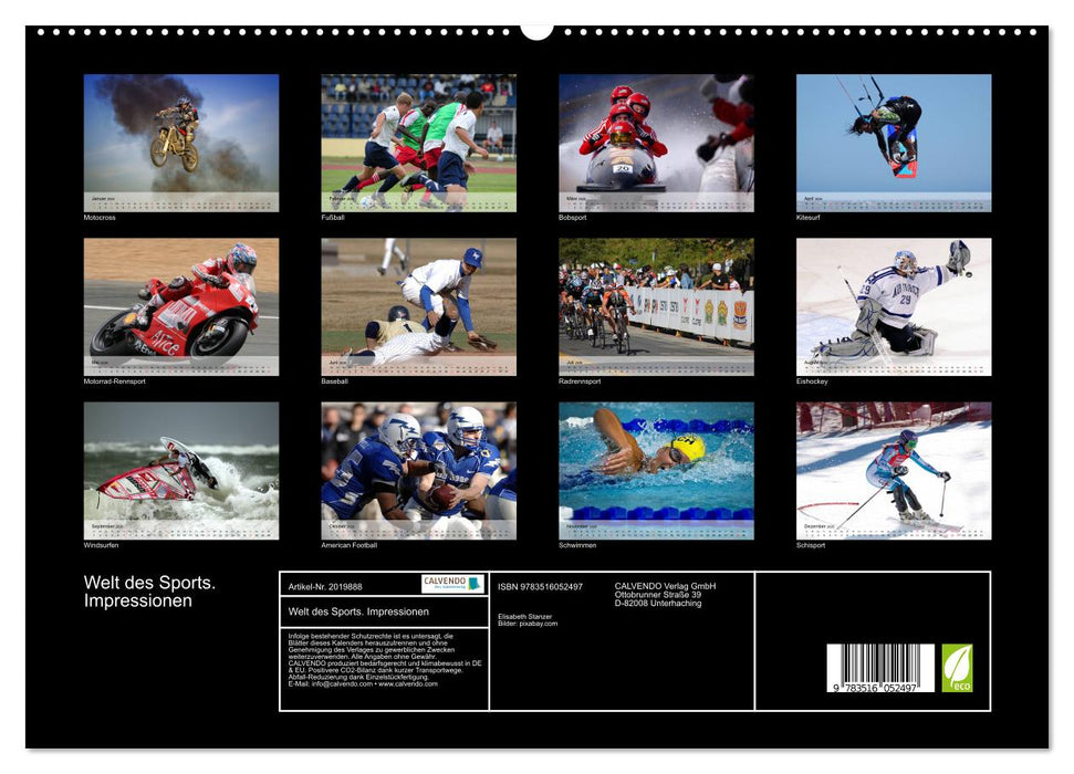 Welt des Sports. Impressionen (CALVENDO Premium Wandkalender 2026)