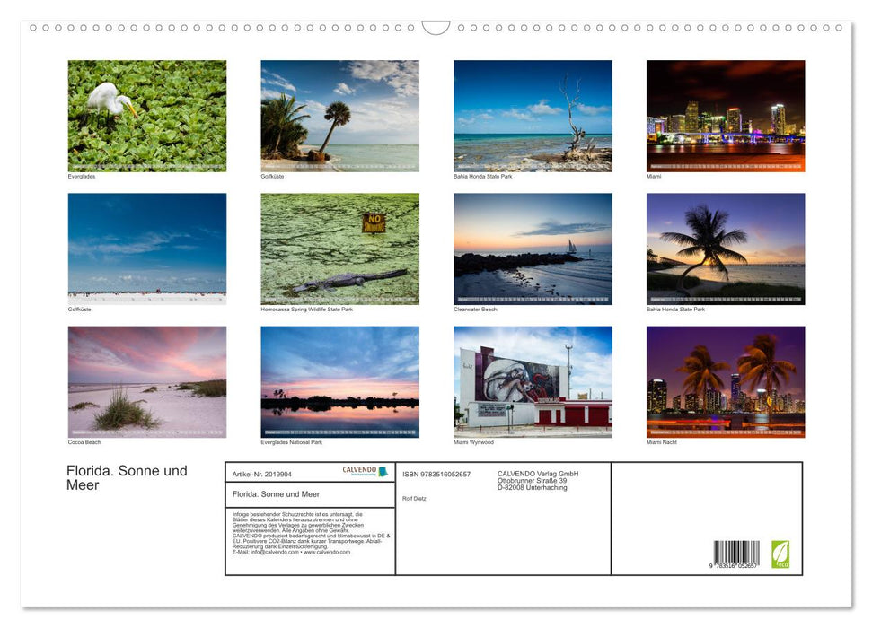 Florida. Sonne und Meer (CALVENDO Wandkalender 2026)