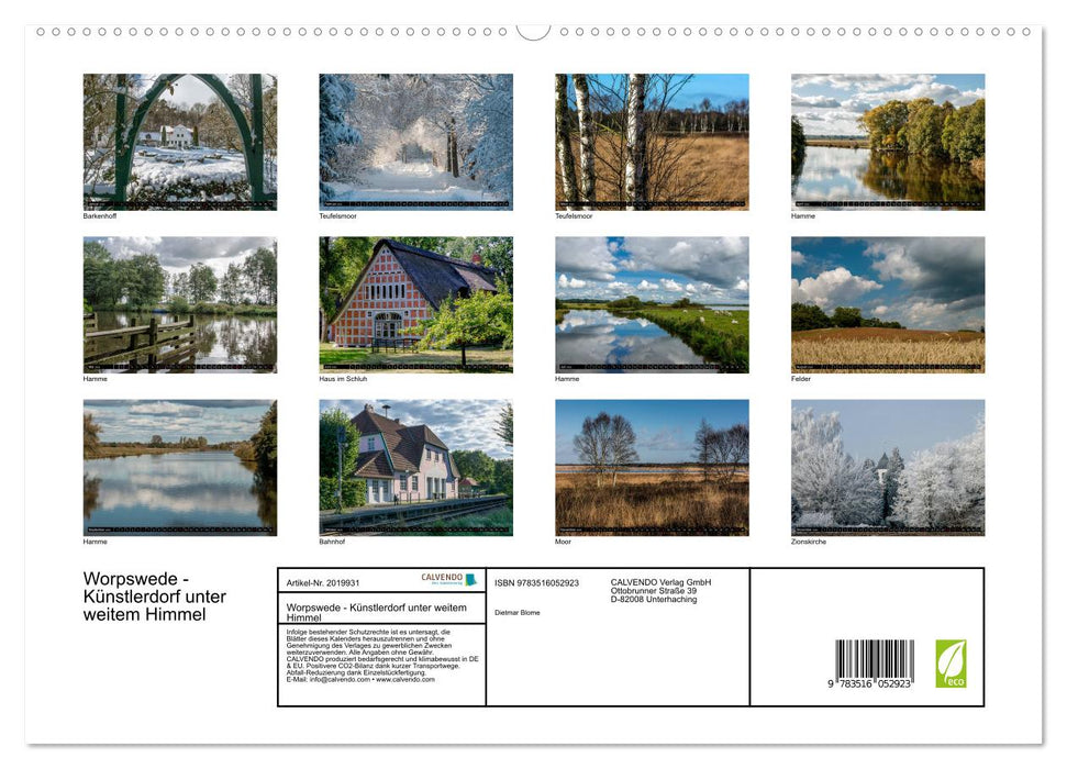 Worpswede - Künstlerdorf unter weitem Himmel (CALVENDO Premium Wandkalender 2026)