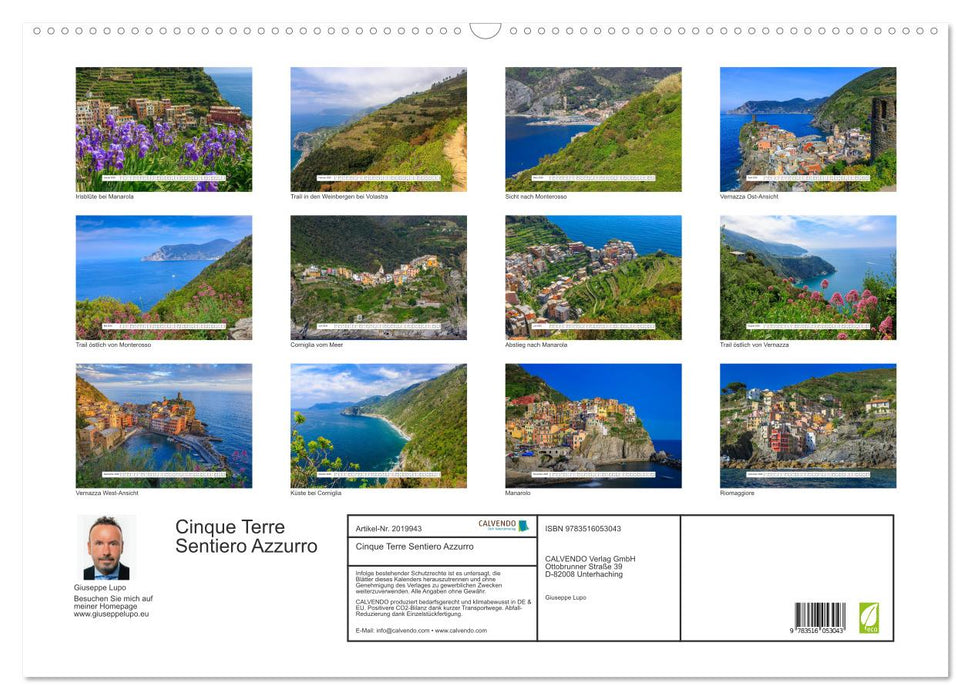 Cinque Terre Sentiero Azzurro (CALVENDO Wandkalender 2026)