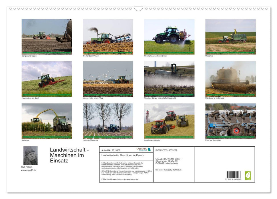 Landwirtschaft - Maschinen im Einsatz (CALVENDO Wandkalender 2026)