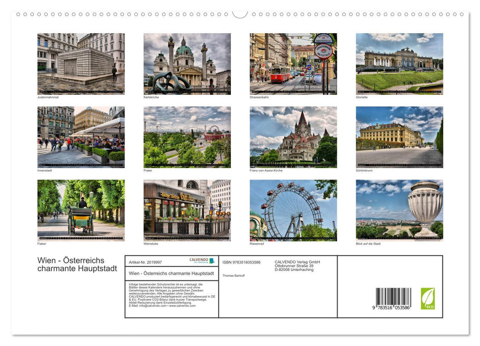 Wien - Österreichs charmante Hauptstadt (CALVENDO Premium Wandkalender 2026)