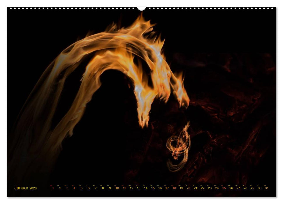 Feuerdrache (CALVENDO Premium Wandkalender 2026)