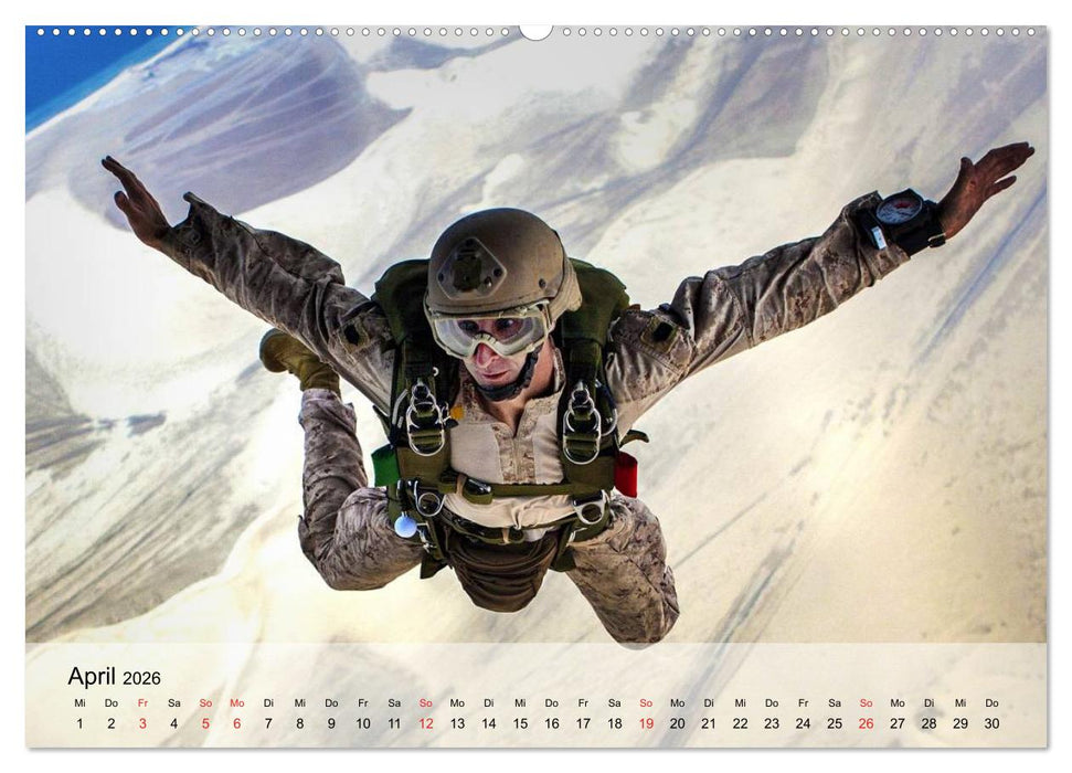 Fallschirmspringer. Absprung der U.S. Navy Seals (CALVENDO Wandkalender 2026)