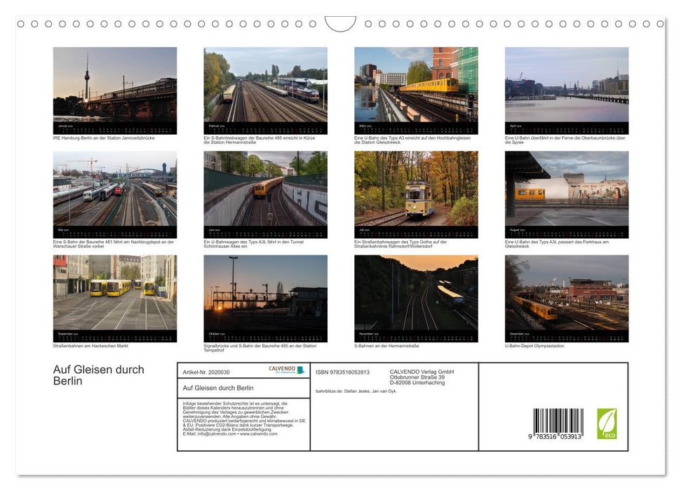 Auf Gleisen durch Berlin (CALVENDO Wandkalender 2026)