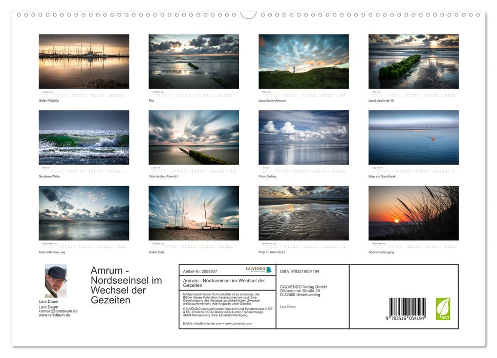 Amrum - Nordseeinsel im Wechsel der Gezeiten (CALVENDO Premium Wandkalender 2026)