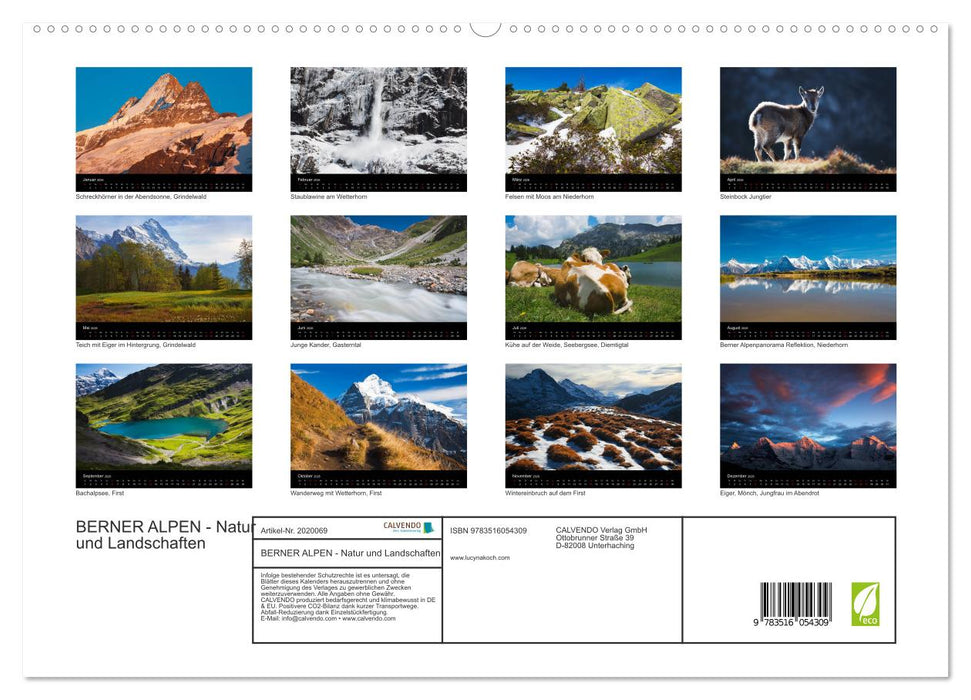 BERNER ALPEN - Natur und Landschaften (CALVENDO Premium Wandkalender 2026)