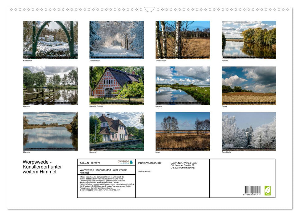 Worpswede - Künstlerdorf unter weitem Himmel (CALVENDO Wandkalender 2026)