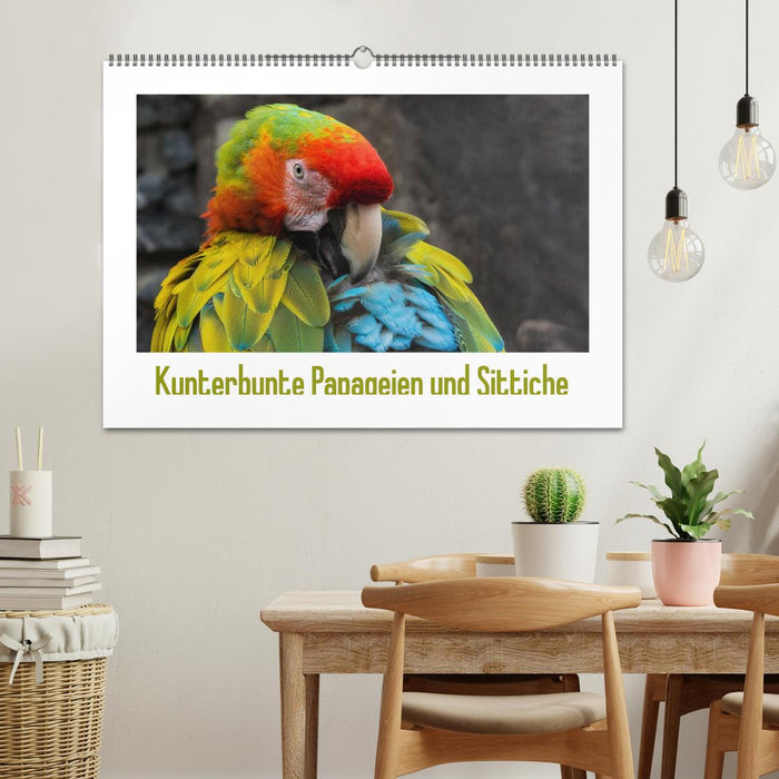 Kunterbunte Papageien und Sittiche (CALVENDO Wandkalender 2026)