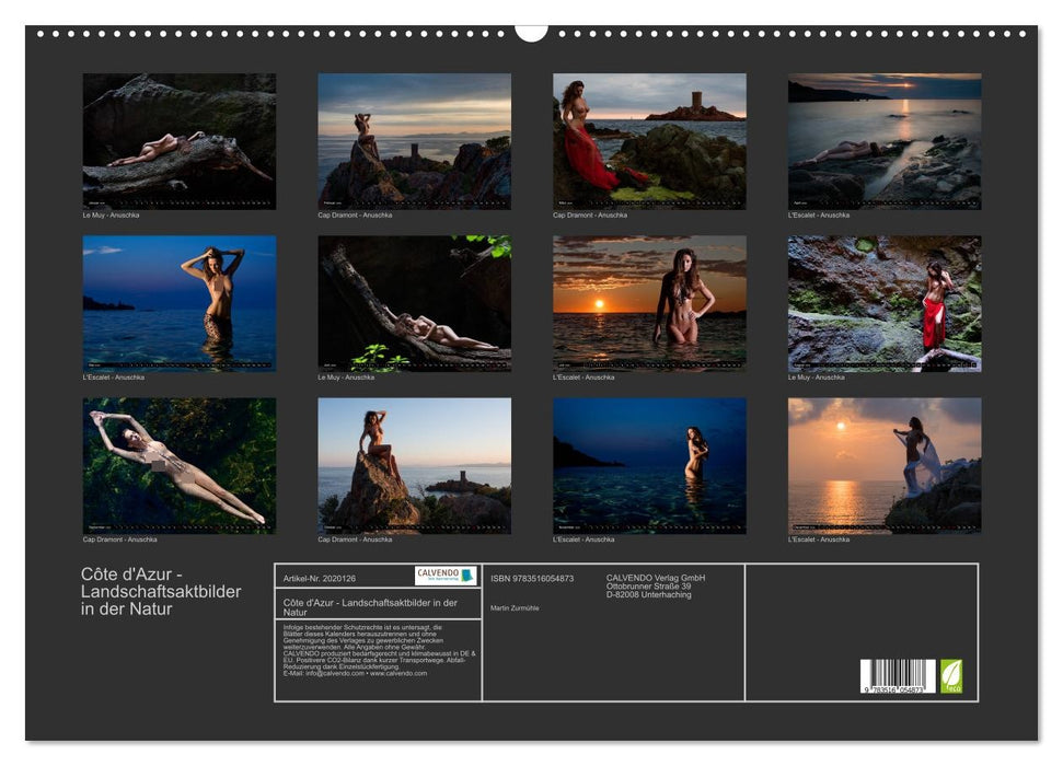 Côte d'Azur - Landschaftsaktbilder in der Natur (CALVENDO Wandkalender 2026)