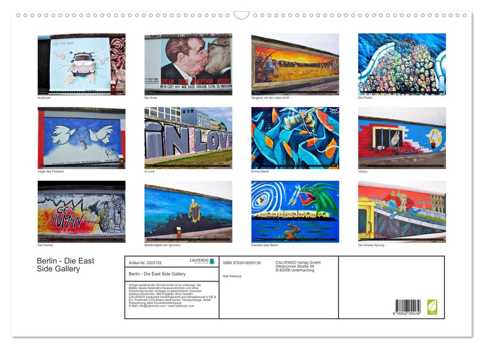 Berlin - Die East Side Gallery (CALVENDO Wandkalender 2026)