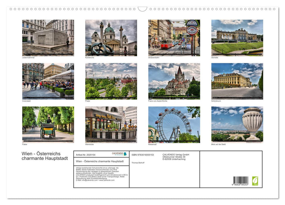 Wien - Österreichs charmante Hauptstadt (CALVENDO Wandkalender 2026)