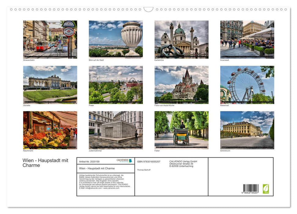 Wien - Haupstadt mit Charme (CALVENDO Wandkalender 2026)