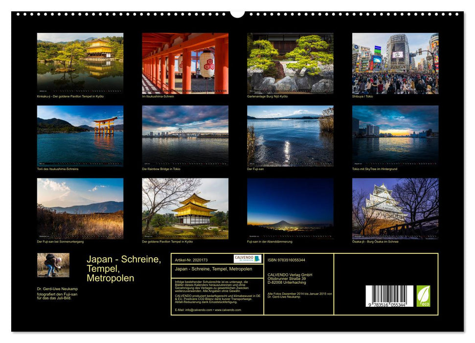 Japan - Schreine, Tempel, Metropolen (CALVENDO Premium Wandkalender 2026)