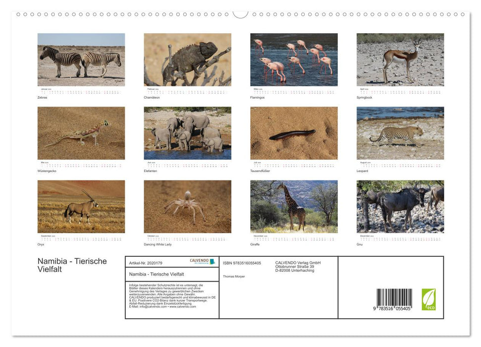 Namibia - Tierische Vielfalt (CALVENDO Wandkalender 2026)