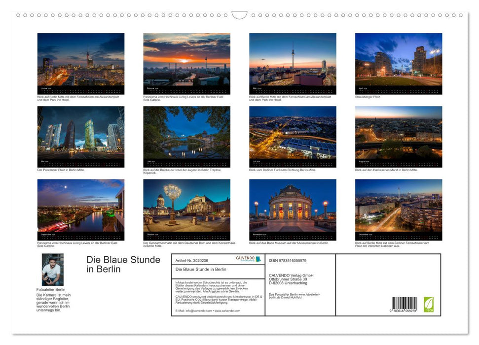 Die Blaue Stunde in Berlin (CALVENDO Wandkalender 2026)