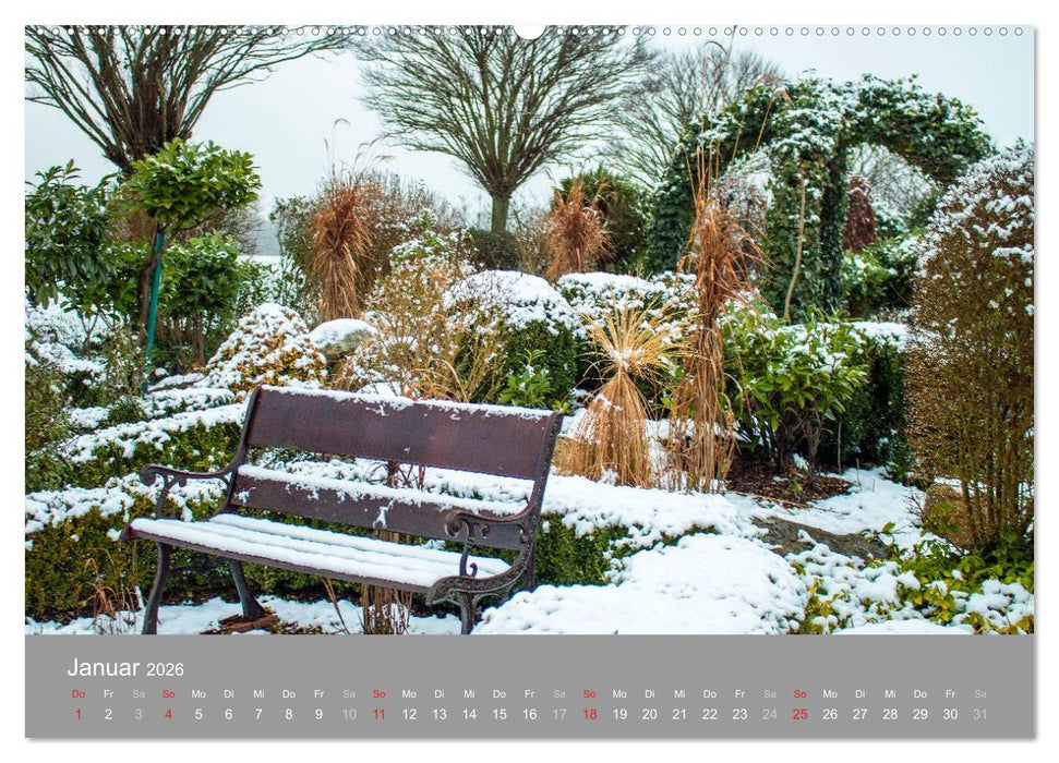 Romantische Garten-Paradiese (CALVENDO Premium Wandkalender 2026)