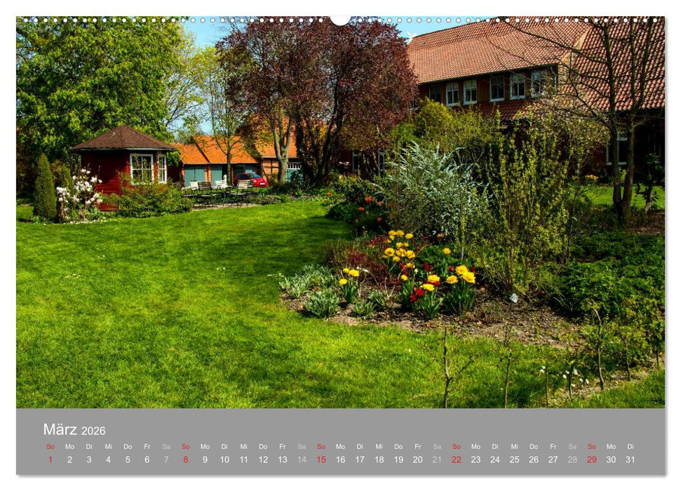 Romantische Garten-Paradiese (CALVENDO Premium Wandkalender 2026)
