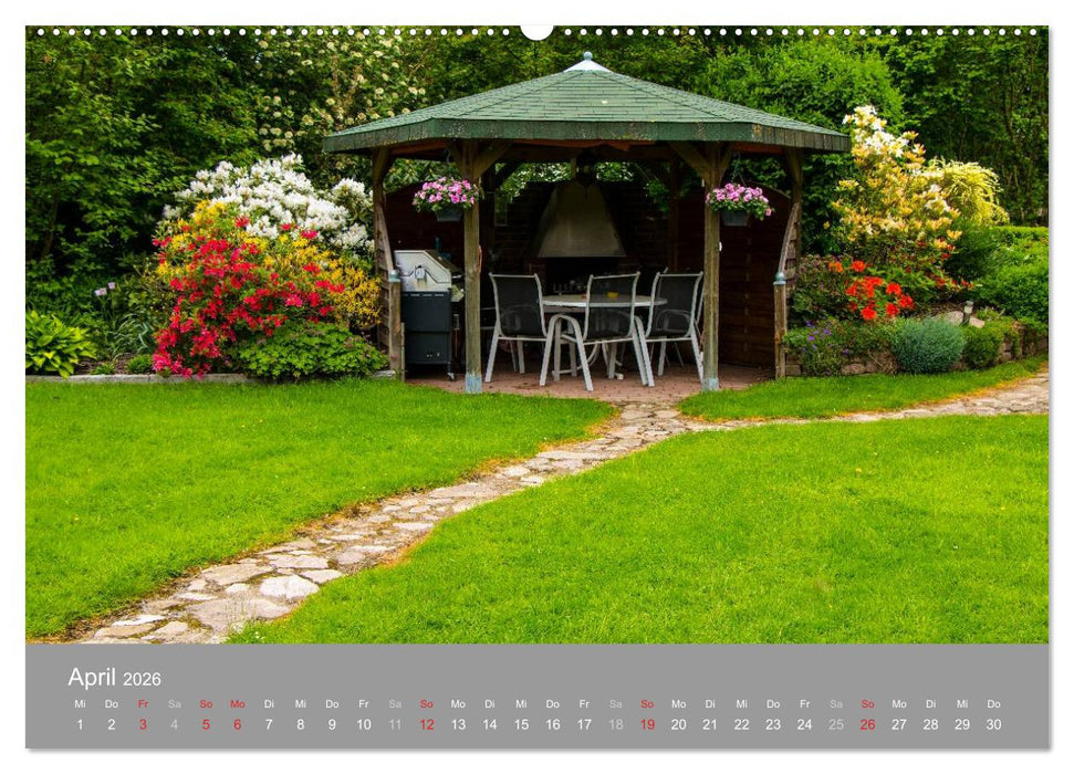 Romantische Garten-Paradiese (CALVENDO Premium Wandkalender 2026)