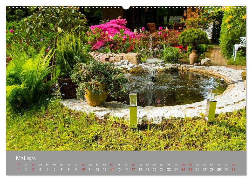 Romantische Garten-Paradiese (CALVENDO Premium Wandkalender 2026)